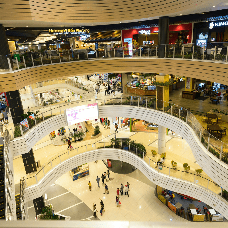 Système de guidage à la place pour magasins et centres commerciaux